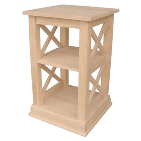 Intenational Concepts OT-70A Hampton Accent Table With Shelves  Unfiinished